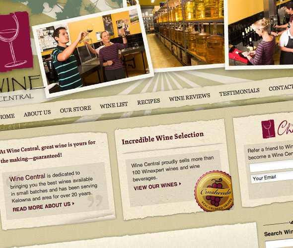 Screenshot of website